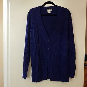 XL Winter Silks purple cardigan sweater